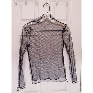 Mesh Turtle Neck Long Sleeve